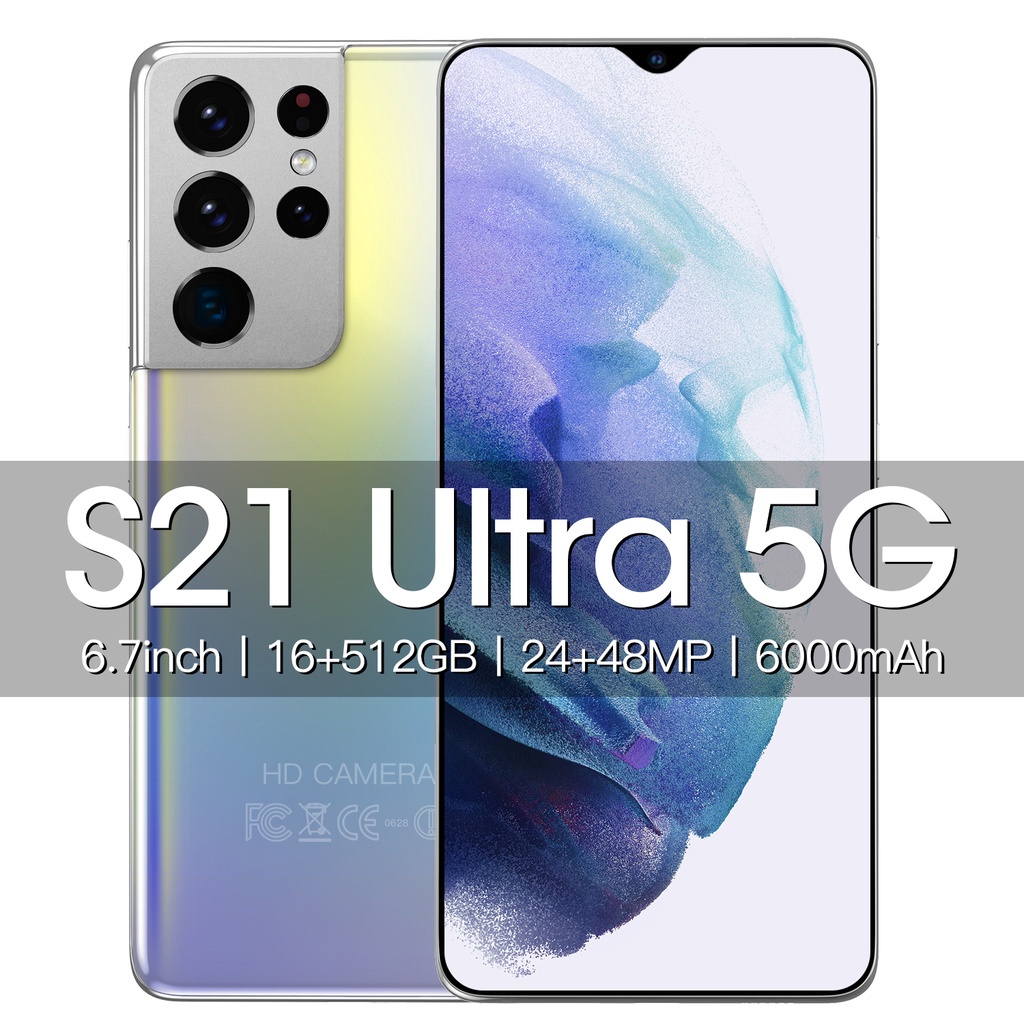 4G/5G 【Bisa COD】Ori Hp murah 6.7 Inci HD + 2022 Baru Galaxy S21U+ Smartphone RAM (16/512GB) 24 + 48M