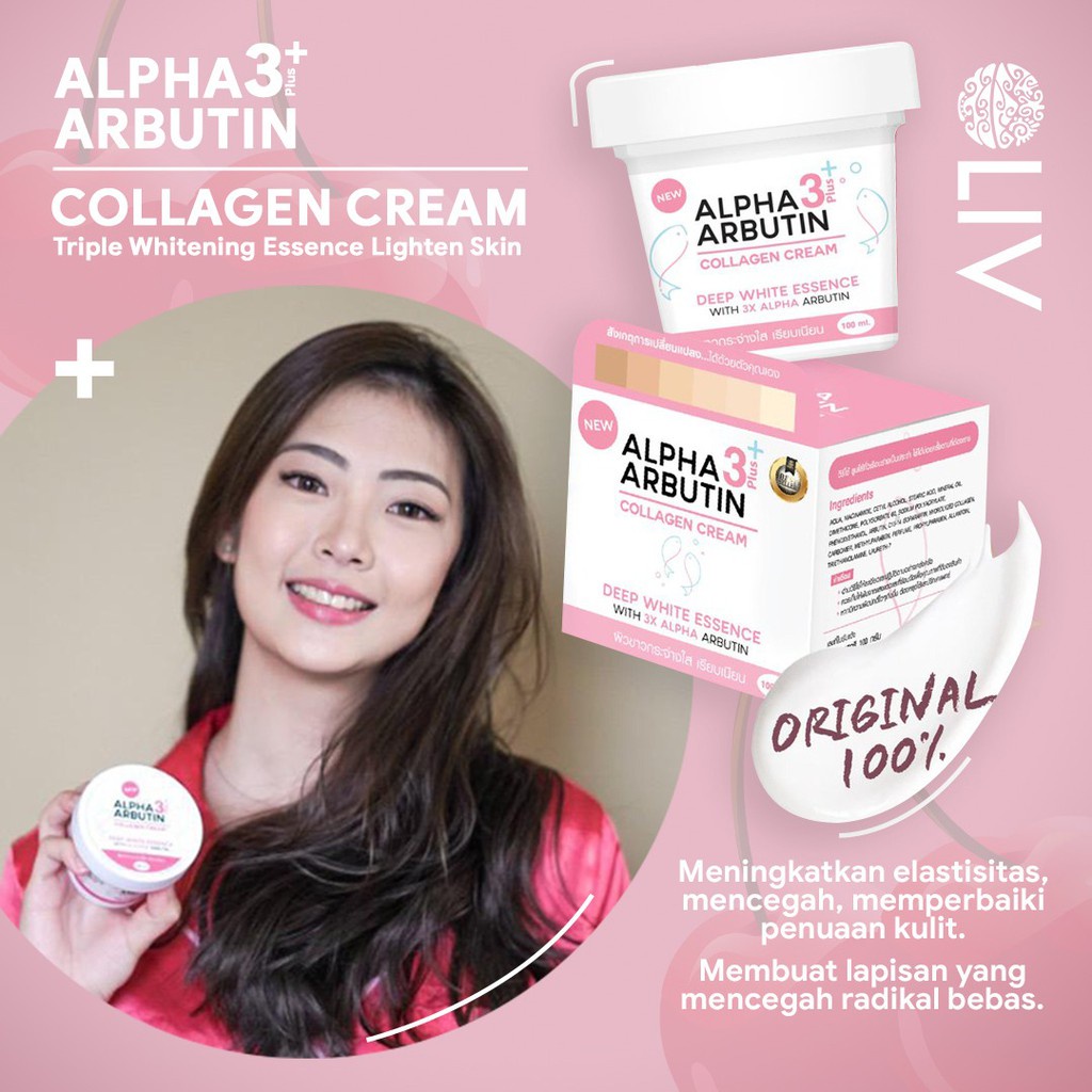 [COD] Krim Pemutih Badan Alpha Arbutin 3Plus Deep Essence Whitening Collagen Cream - BPOM 100% Original