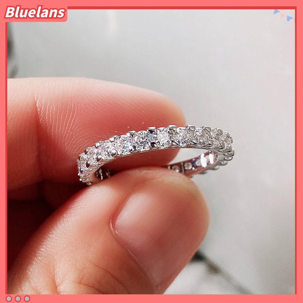 Cincin Jari Bahan Tembaga Aksen Cubic Zirconia Untuk Wanita