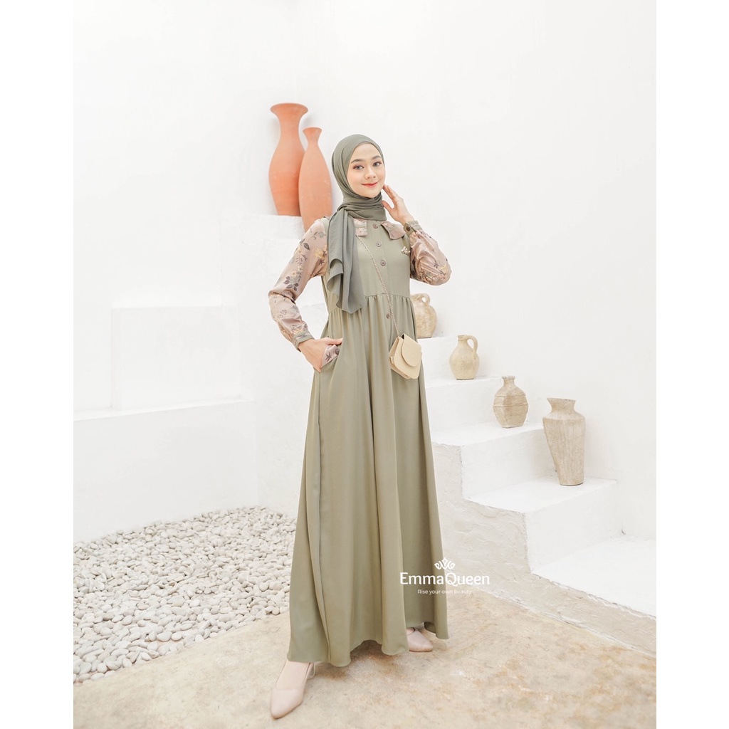 Gamis Muslim Dress Motif  - Dress Nadya EmmaQueen