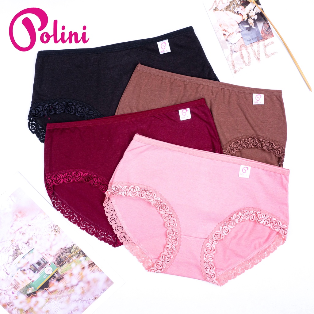 BEE - Celana Dalam Wanita Renda Bunga Cd Undies Bahan Katun 3988 Polini