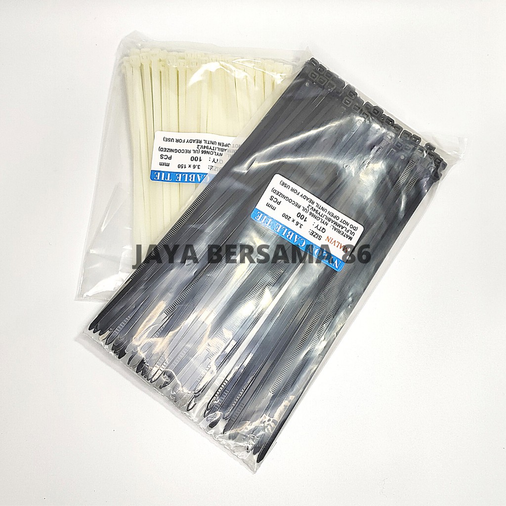 CABLE TIES MALVIN / KABEL TALI TIES TIS SERUT / PENGIKAT KABEL / ZIP TIES / PENGIKAT SERBAGUNA /  PUTIH HITAM 10CM 15CM 20CM 25CM 30CM