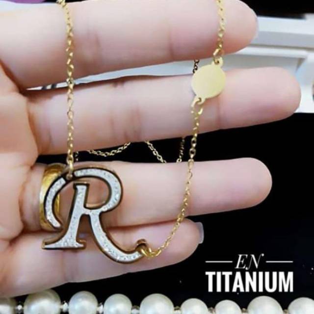 Titanium kalung huruf (request huruf) 2101k