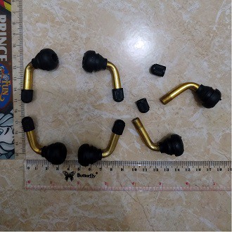 Pentil Tubles Karet Bengkok /Pentil Tubeless Karet Bengkok Tutup Plastik 1 Pcs/Biji Pvr70 PVR50