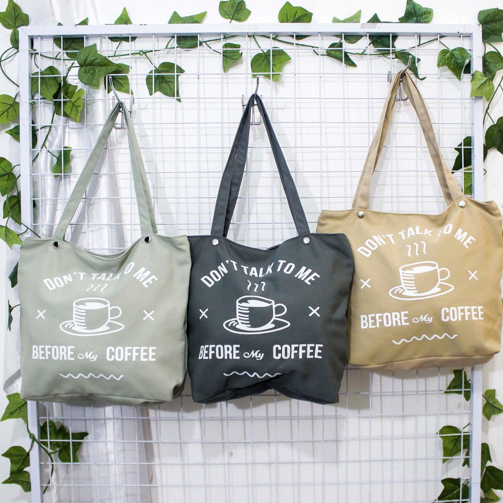 (TGS OLSHOP) - Totebag Wanita Kuliah Resleting Kanvas Premium Tebal Besar