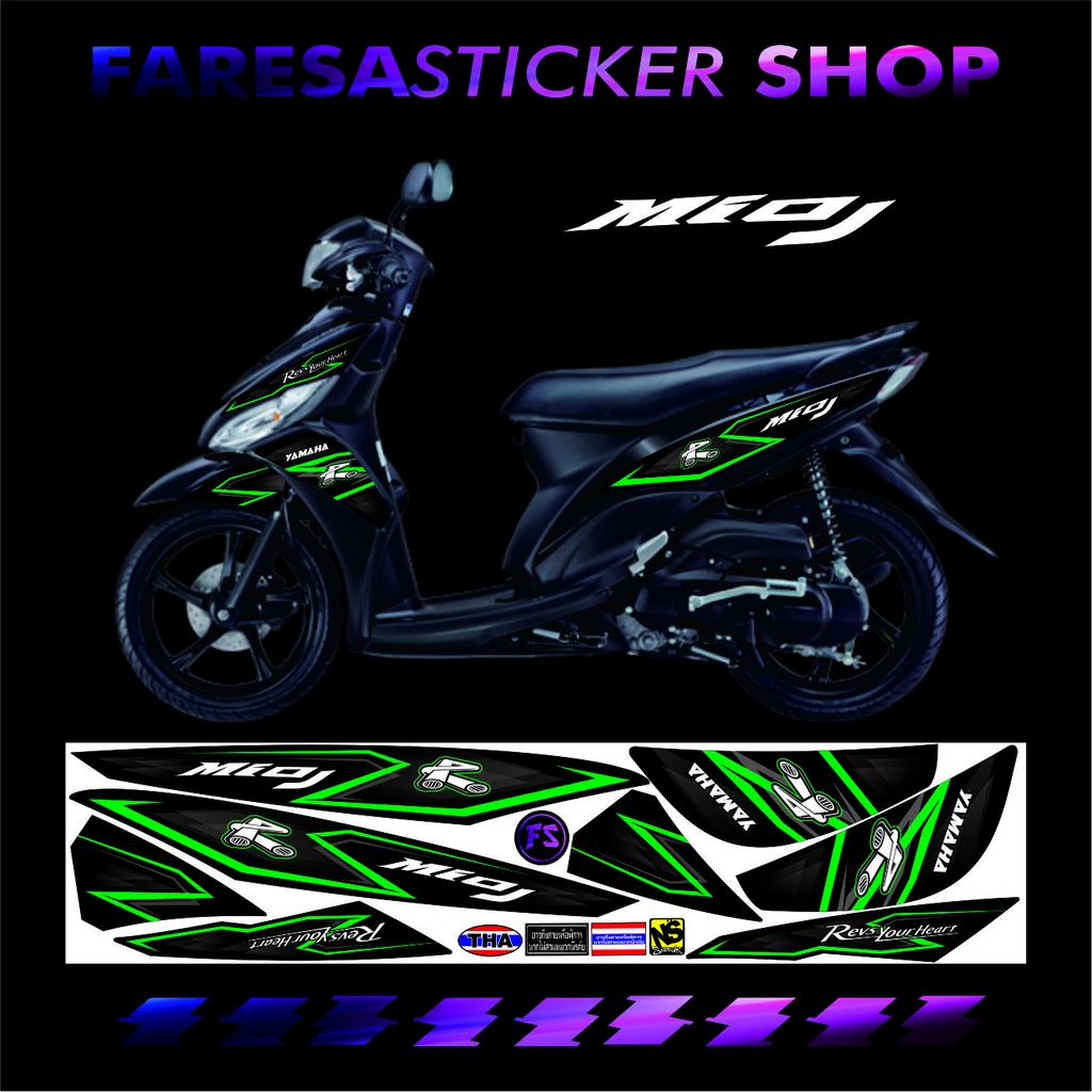 (COD) STRIPING STICKER VARIASI MIO J RENTAL POLET HIJAU