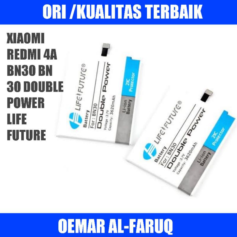 DOUBLE POWER BATERAI BATREI BATTERY XIAOMI REDMI 4A BN30 BN 30 LIFE FUTURE DOBEL POWER