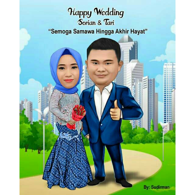 Jual Karikatur Couple Wedding Shopee Indonesia