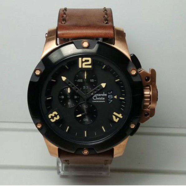jam tangan Alexandre Christie AC 6295 rose gold pria original