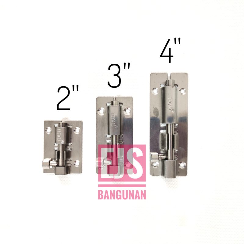 Grendel Stainless 2" 3" 4" SUS 304 / Grendel Pintu Jendela