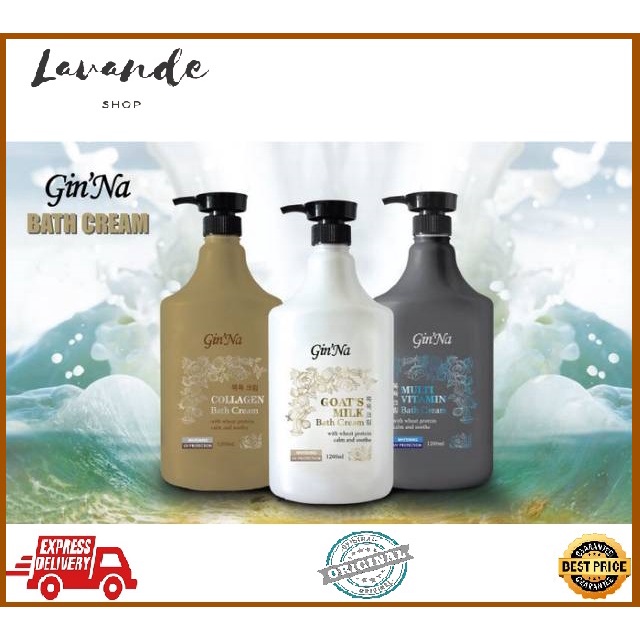 GINNA BATH CREAM PUMP 1200 ML VARIANT | SABUN MANDI GINNA 1200 ML VARIASI