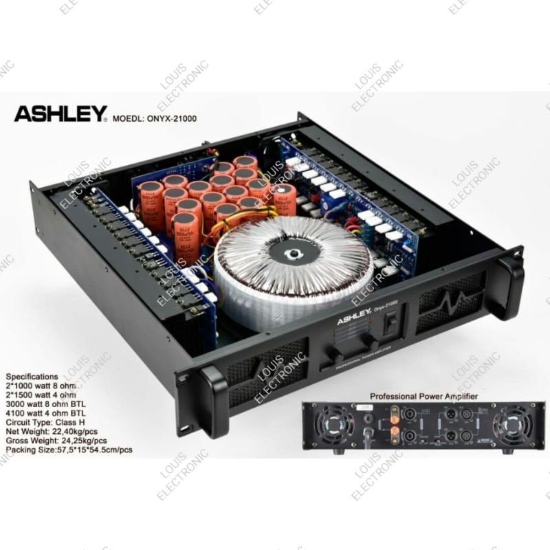 Power Amplifier ASHLEY ONYX21000 ONYX 21000 Class H ORIGINAL