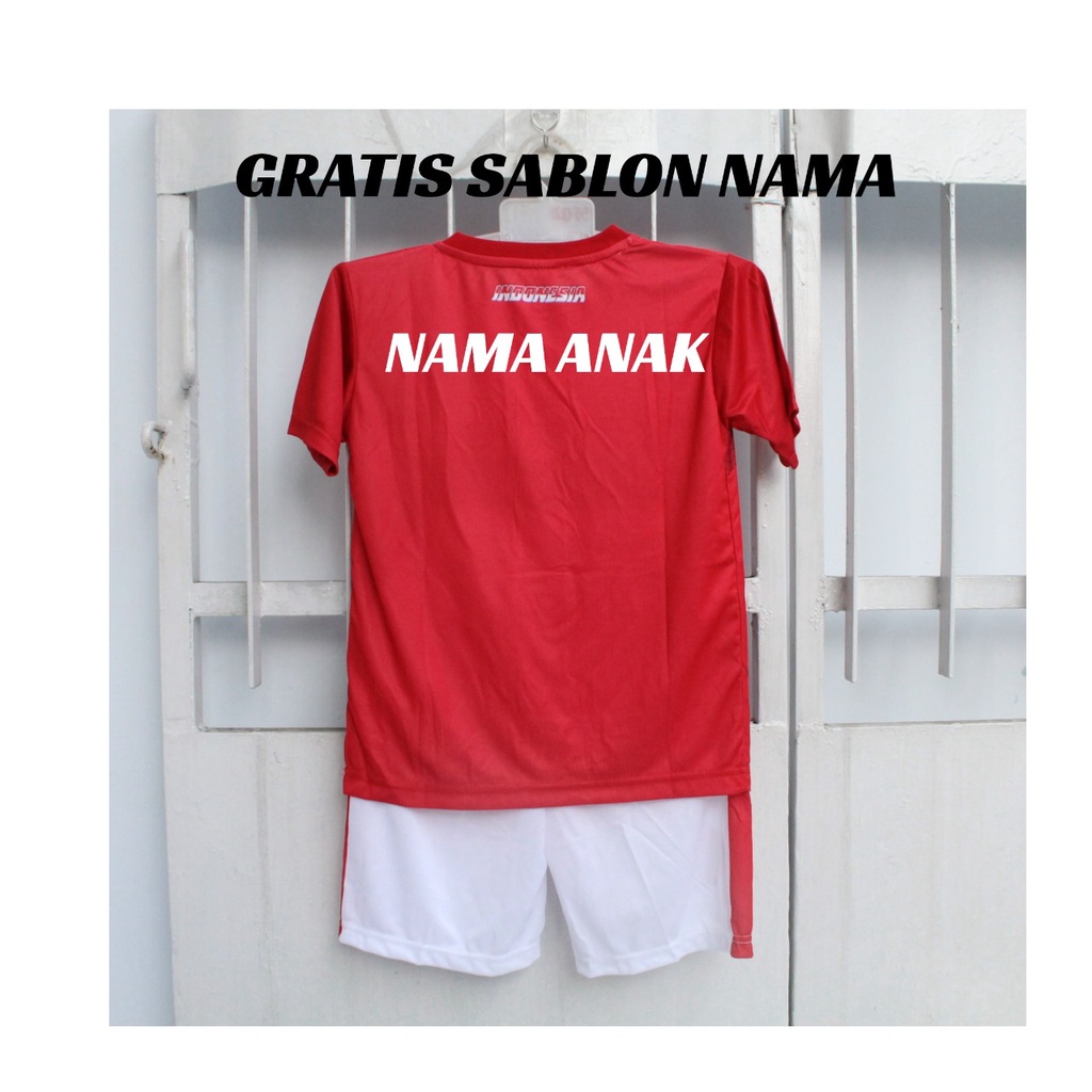 jersey baju timnas indonesia/setelan baju bola timnas printing size 10-20