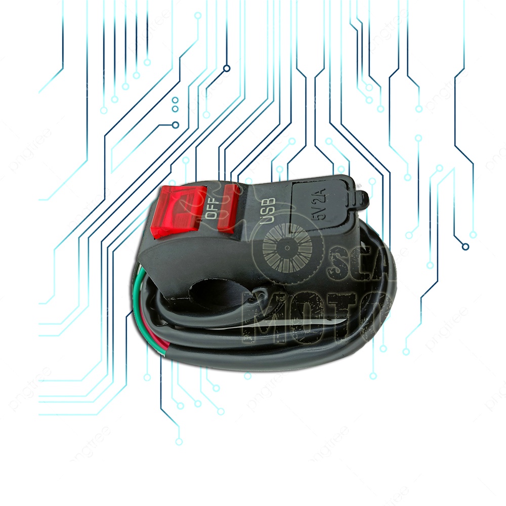 SAKLAR ENGINE MOTOR SWITCH ON OFF USB CHARGER CASAN UNIVERSAL motor
