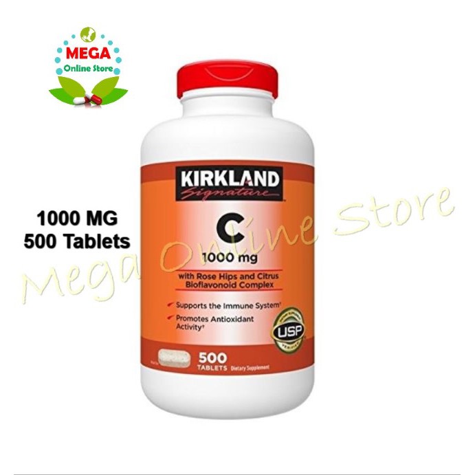 Kirkland Vitamin C 1000 mg with Rose Hips and Bioflavonoids - 500 Tablets