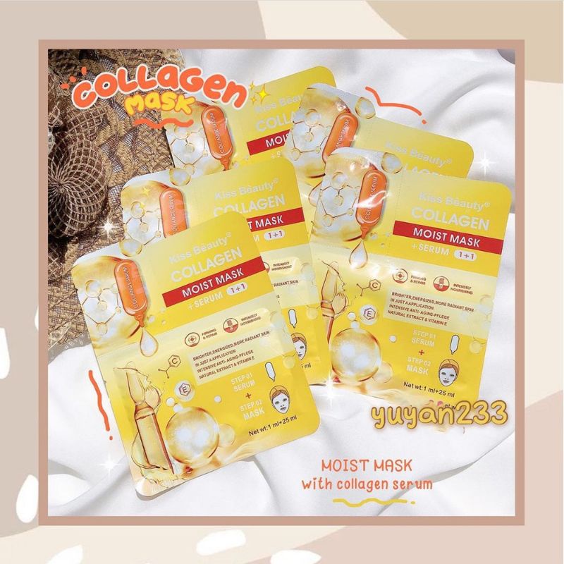 PROMO PERPACK(10PCS)!!!MASKER WAJAH/MASKER SHEET MASK ALOEVERA/COLLAGEN KISS BEAUTY