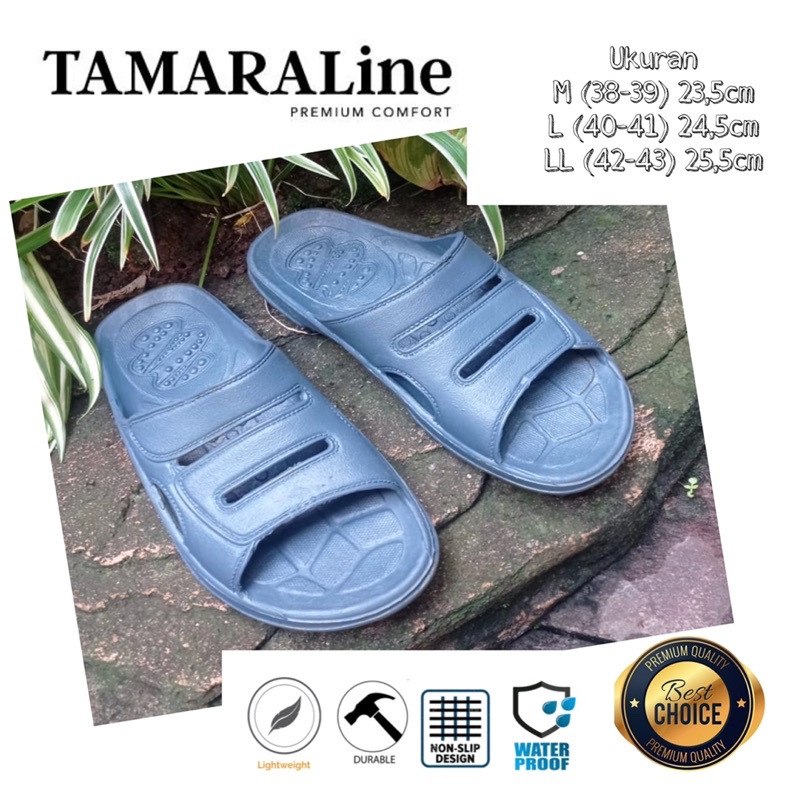 Sandal Selop Slide Slip on Karet Pria Dewasa / Remaja - TAMARALINE 82 / Bahan Premium Lentur Empuk Ringan Kuat Anti Slip Anti Air Model Sandal Casual Santai Rumah Hotel Outdoor Kamar Mandi Murah Original