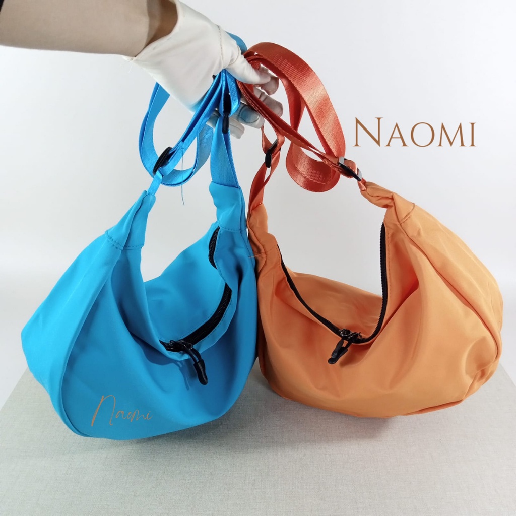 NAOMI - Sling Bag Impor Amoura - Tas Wanita - Tas Fashion Wanita - Tas Canvas - Tas Selempang - tas kain katun -  tas besar - tas santai - Tas Wanita