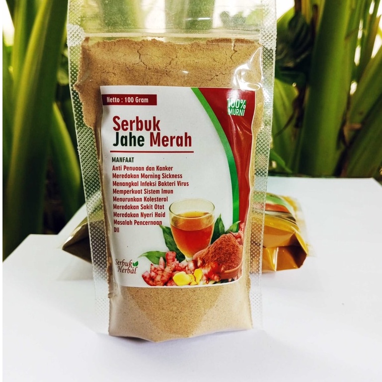 

Bubuk / Serbuk jahe merah kemasan 100 gram 100% asli murni
