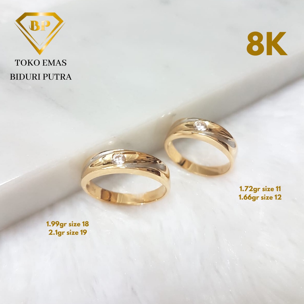 Cincin Couple Pernikahan Emas Asli Kadar 8k/375 toko emas biduri putra - toko emas asli - perhiasan emas asli - cincin emas muda - toko emas purbalingga