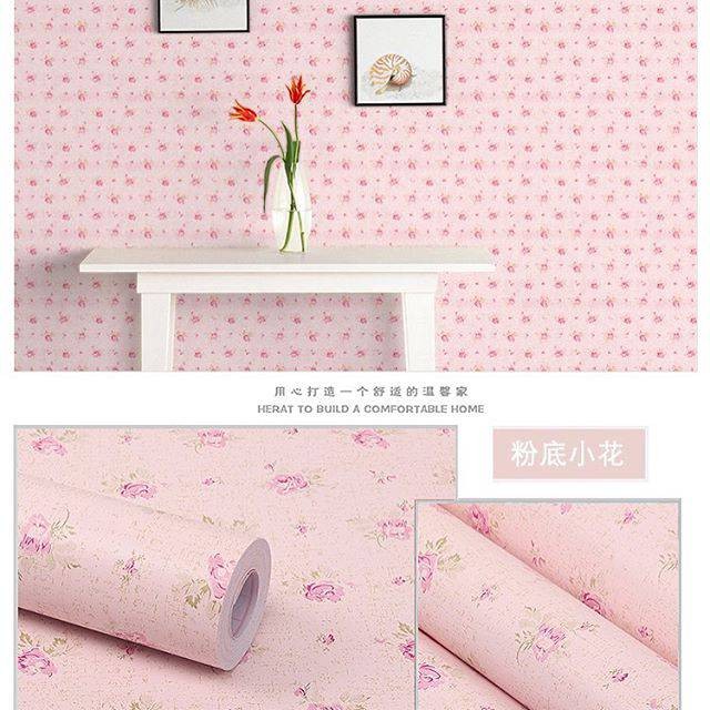 Wallpaper Dinding Bunga Pink Dasar Pink