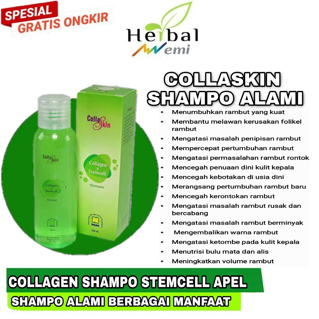 COLLASKIN COSHAM NASA SHAMPO APEL PENCEGAH RONTOK PENEBAL RAMBUT PENGHILANG KETOMBE PENUMBUH RAMBUT