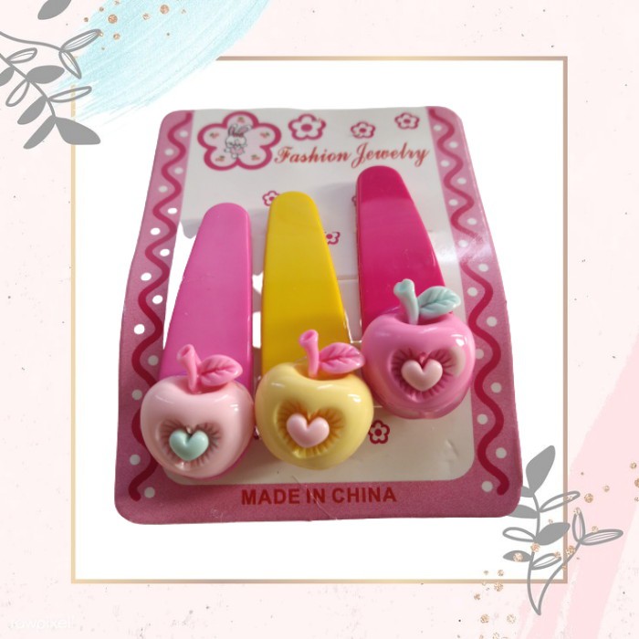 [AC]Satu Set Jepitan Rambut Model Line /Hair pin Anak / Hair clip aksen stroberry