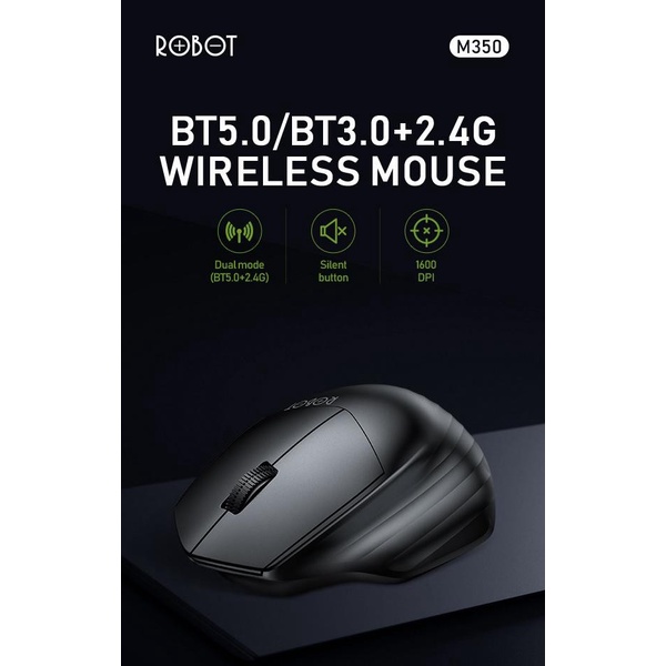 Robot M350 Mouse Bluetooth Wireless 2.4G Multi Mode Silent