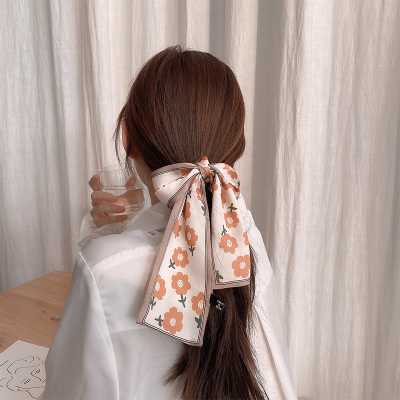 Korean Premium Silk Scarf / Syal Leher Fashion / Kain Tas Twilly Bag / Bando Scrunchie / Ikat Rambut