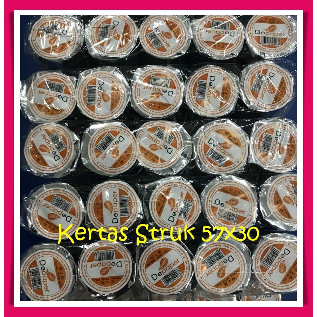 

(min 10) Kertas Struk Kasir Thermal Paper Roll Depaper 57x30 - Berkualitas