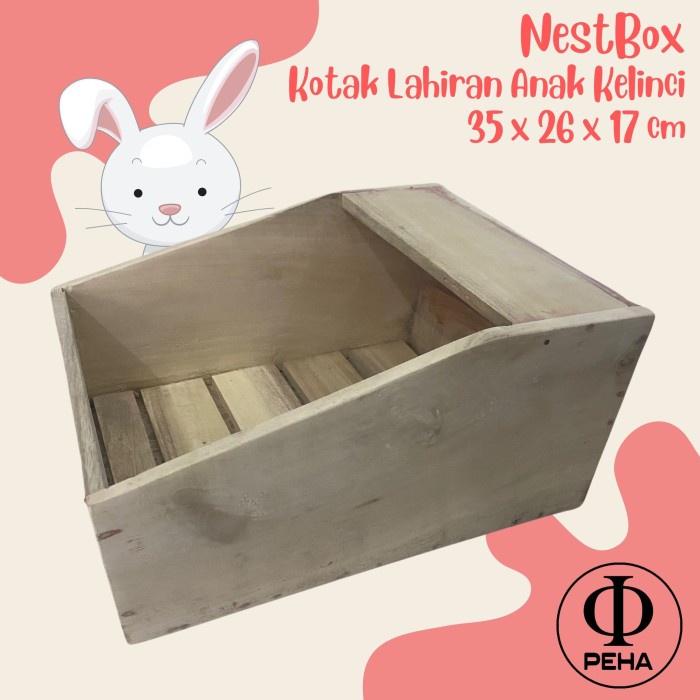 Rabbit Nest Box Kotak Lahiran Anak Kelinci Kayu Jati Box Bayi Kelinci