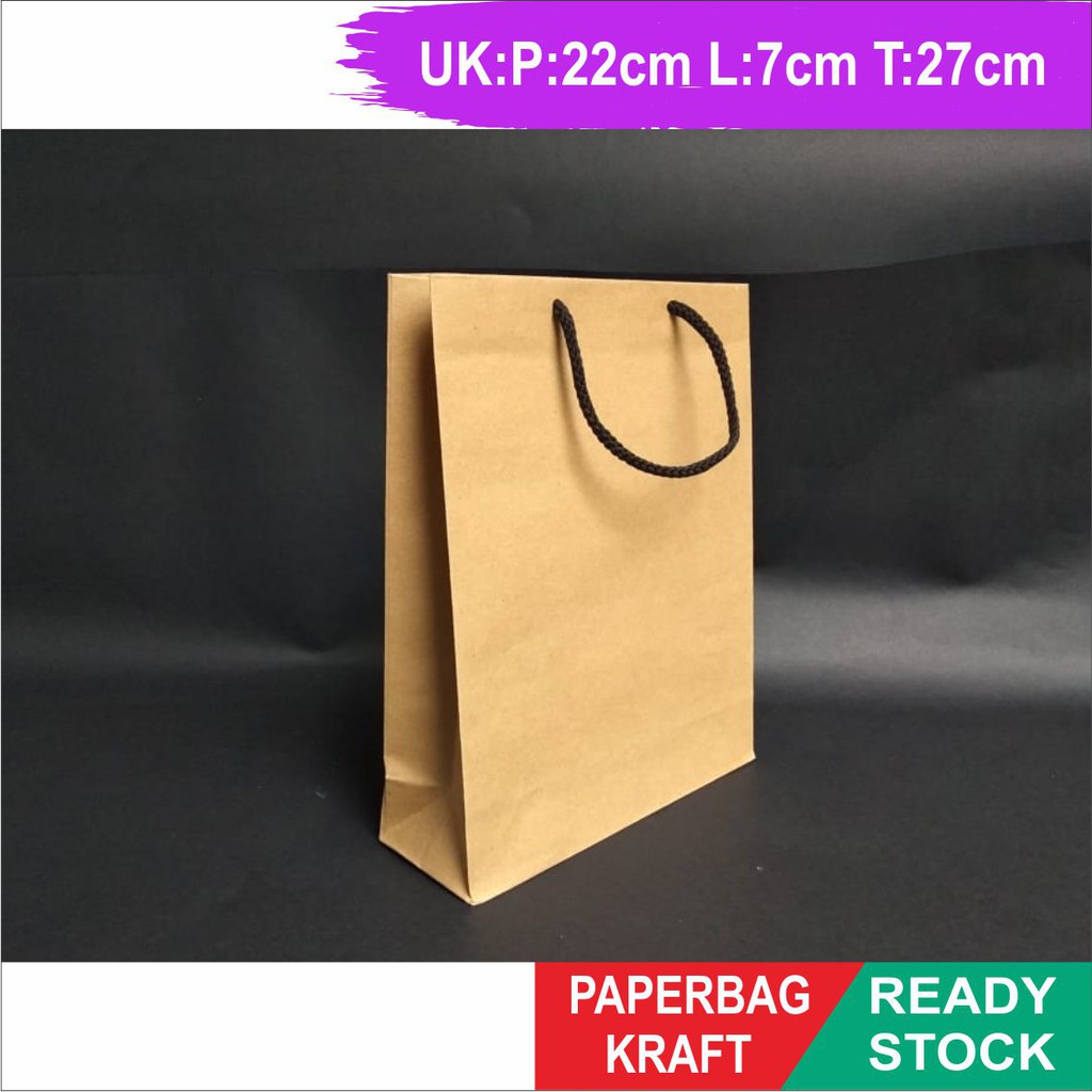 

Paperbag Polos Tas Kertas Polos Ukuran Medium P22 L7 T27cm