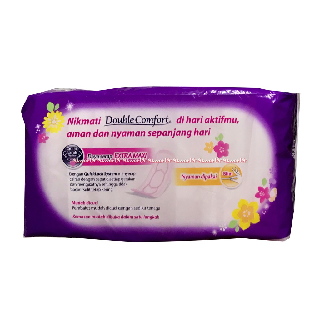 Laurier Active Day 18pcs Double Comfort Pembalut Wanita Regular Non Wing Kemasan ungu