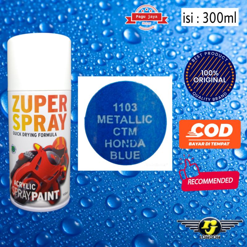 cat semprot 300cc metallic metalik ctm honda blue biru zuper spray pilok pilox pylox