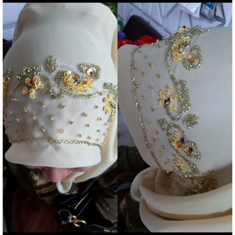 jilbab segi empat berpayet