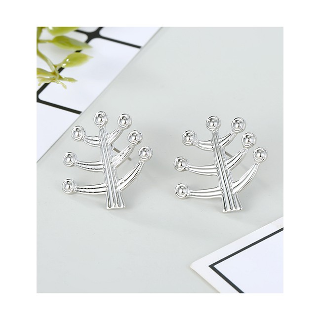 LRC Anting Tusuk Fashion Silver Twig Alloy Irregular Earrings D76650