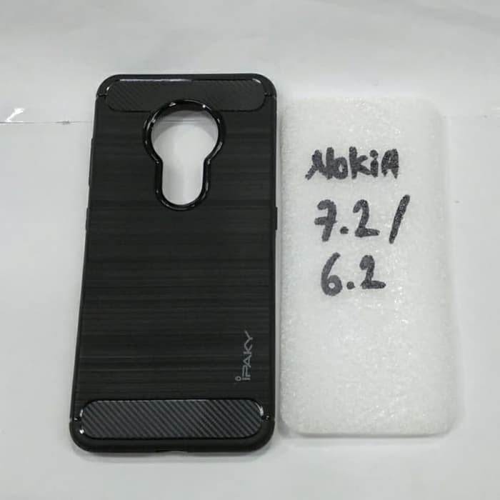 NOKIA 7.2 / 6.2 softcase ipaky silikon karet hitam mantap murah