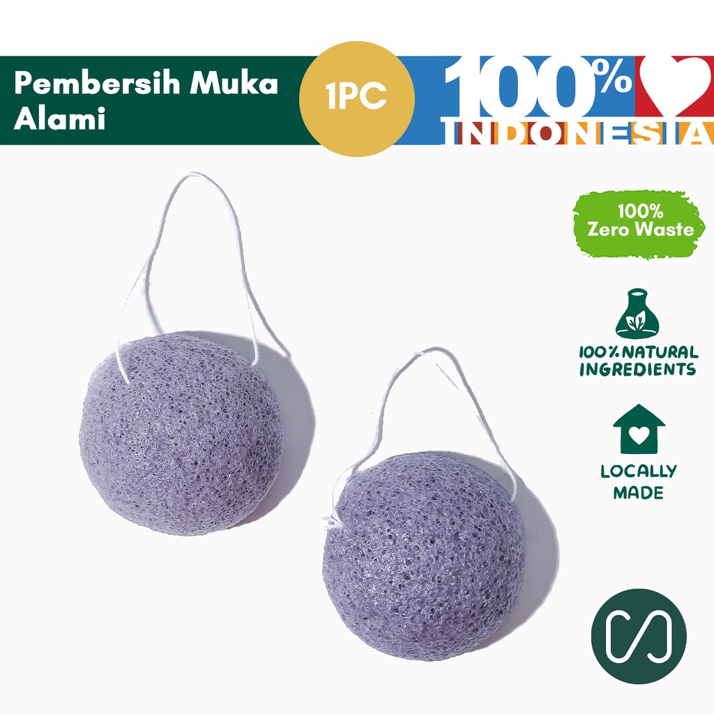 Sustaination - Konjac Sponge Pembersih Muka Alami Mengangkat Sel Kulit mati (Eksfoliasi)