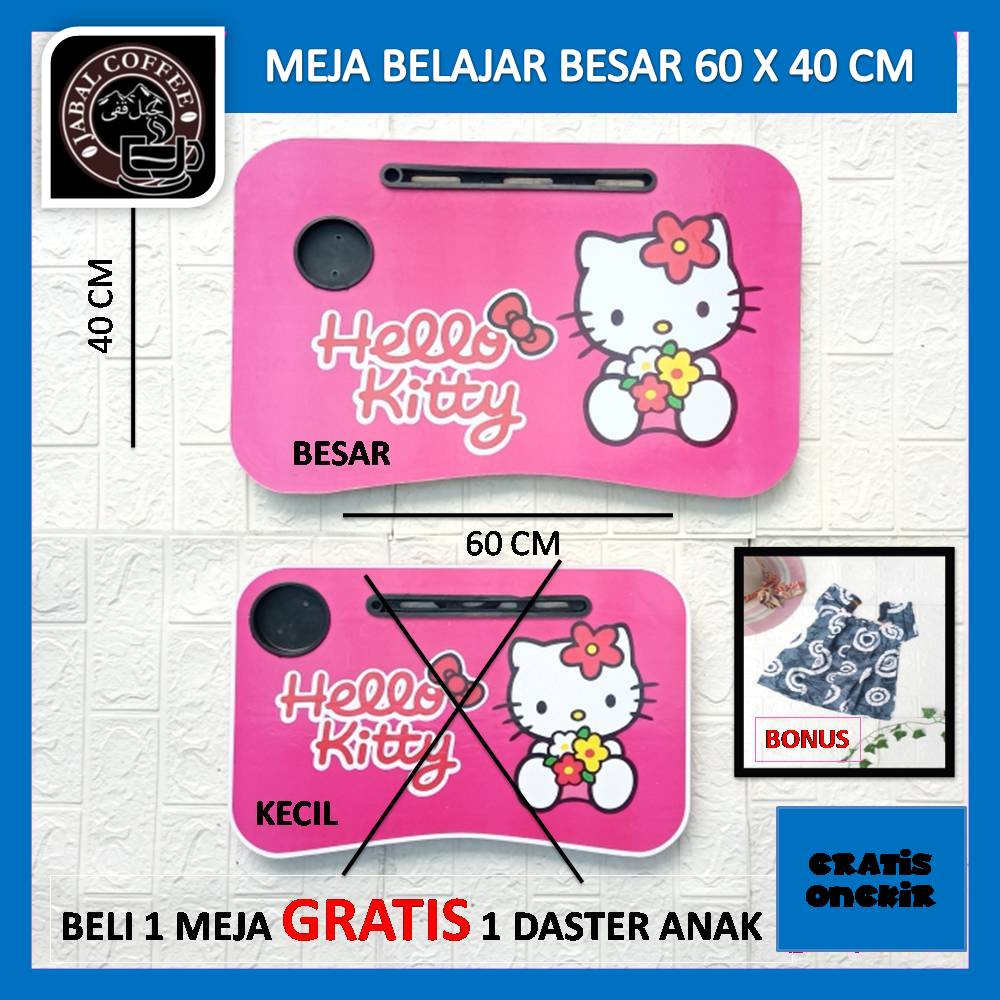 Meja Laptop Lipat Portable Gratis Celana Anak Ukuran 60 X 40 X 27 Cm / Meja Belajar Laptop Besar / Meja Belajar Lipat Karakter