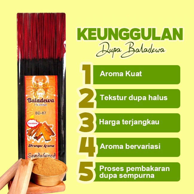 Dupa/ Hio Wangi Harum Baladewa 39 cm 250 gram Sandalwood hitam