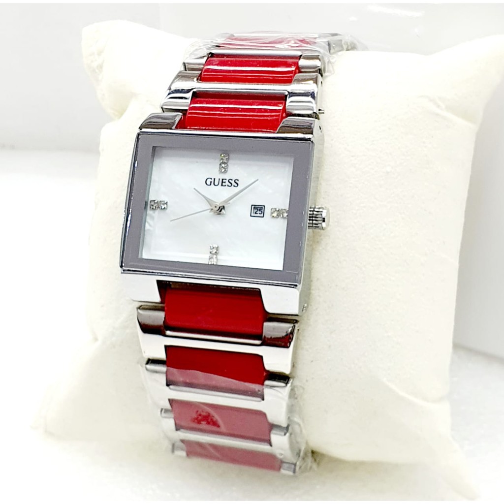 GROSIR JAM TANGAN WANITA TANGGAL RANTAI KERAMIK JAM TANGAN CEWEK GUESS TANGGAL
