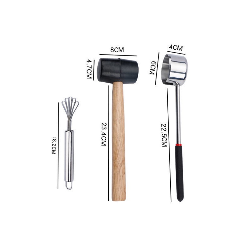 HOVELSHOP Pembuka Kelapa Stainless Steel Set Coconut Opener Hammer