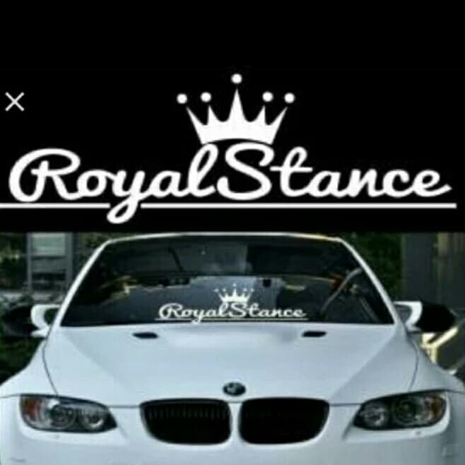 Stiker Royal stance kaca mobil depan Cutting Sticker Royal Stance
