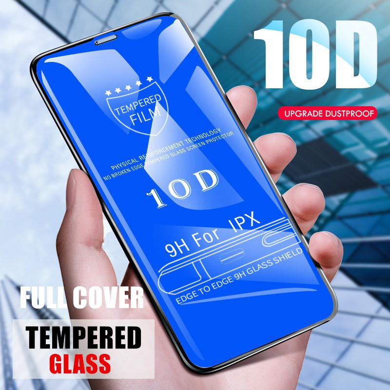 10D Tempered Glass Protective Film for Iphone 14 Pro Max 6 6s Plus 7 8 Plus X Xs Xr Xsmax 11 12 13 Pro Max Explosion Proof Full Coverage Screen Protection