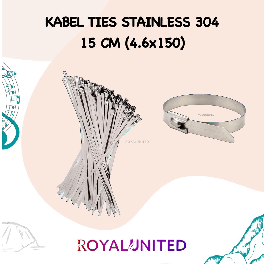 Kabel Ties Stainless Steel Cable Ties 15 cm - Kabel Tis Stainless 4.6x150mm 15cm Stainless Steel 304 High Quality