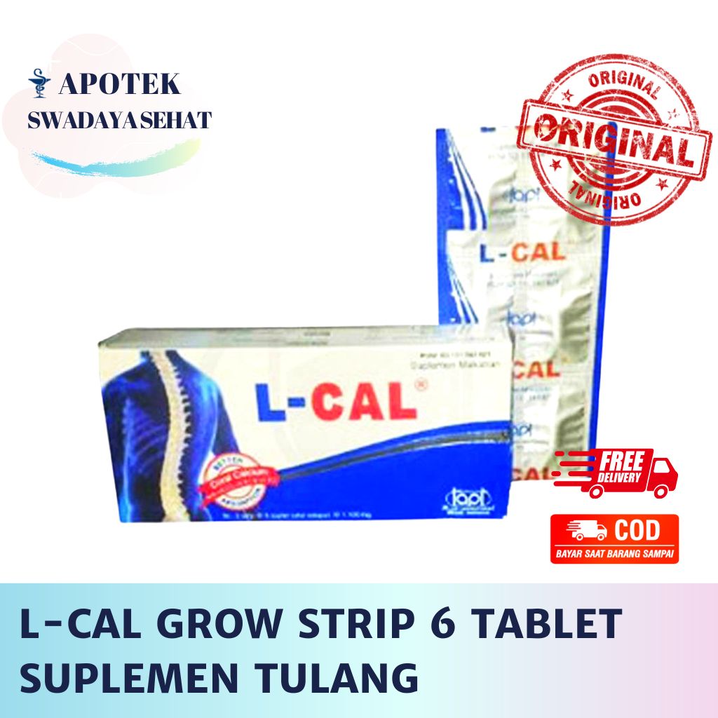 L-CAL STRIP - Suplemen Kesehatan Tulang Calcium Kalsium 6 Tablet Lcal L Cal