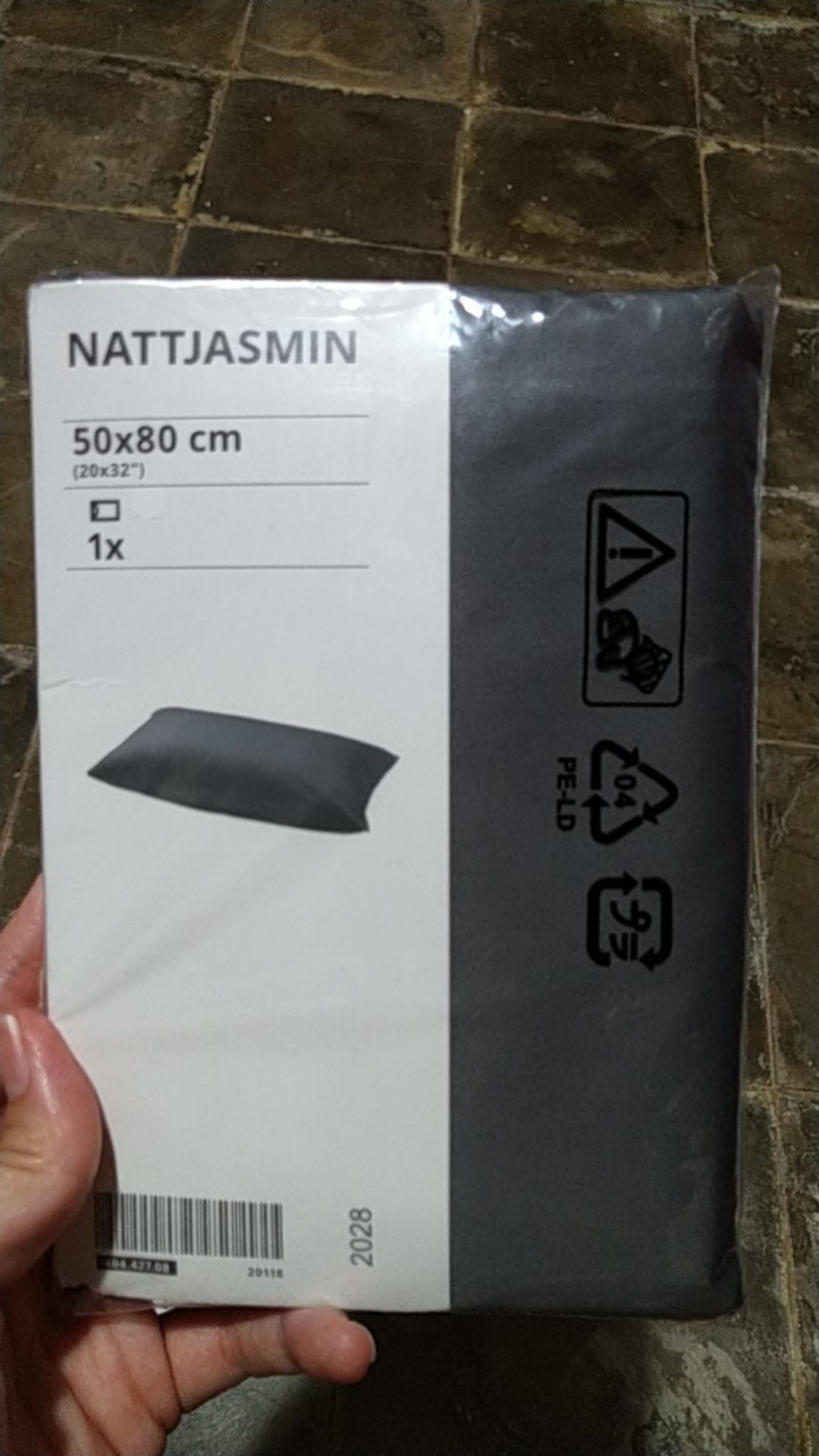 Nattjasmin Sarung Bantal, Krem / Hijau Tua / Abu / Putih