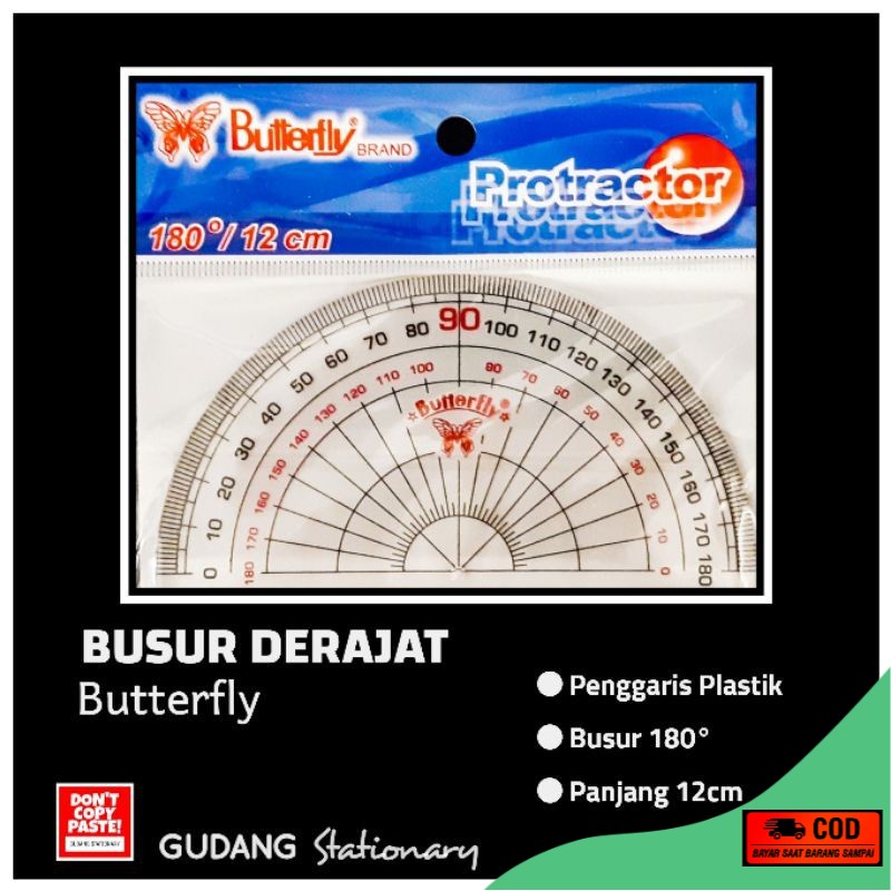 

Cuci Gudang Penggaris Busur Derajat BUTTERFLY Pelaratan Sekolah Anak Termurah