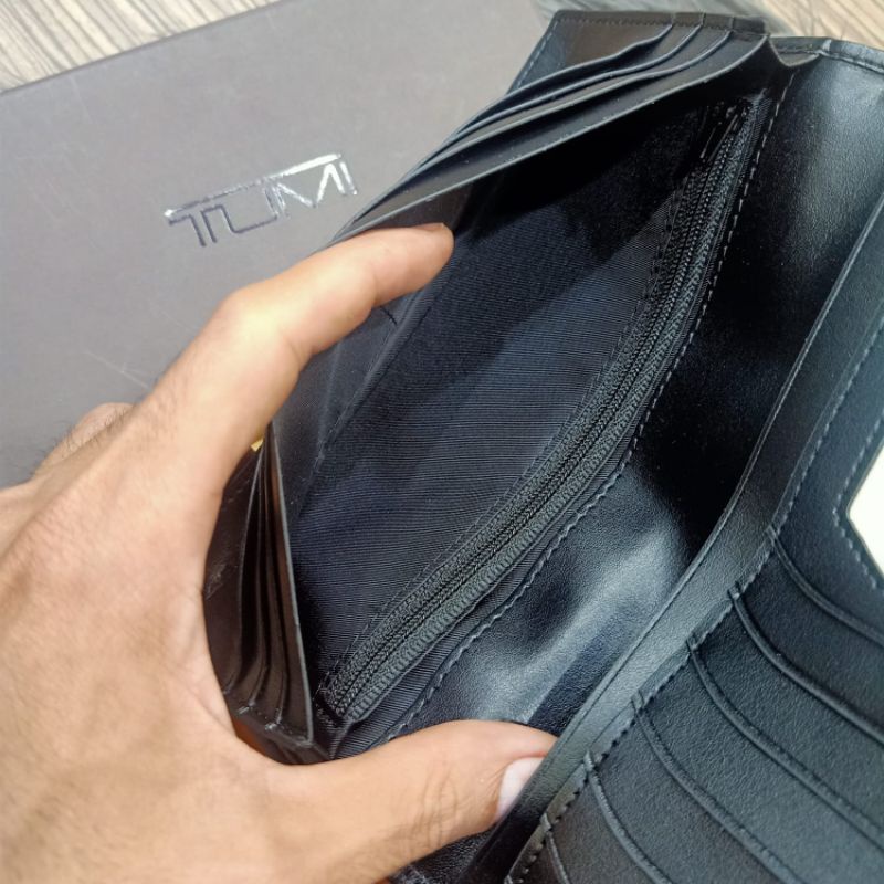 Dompet Tumi Panjang Nylon Black Long Wallet Premium Quality