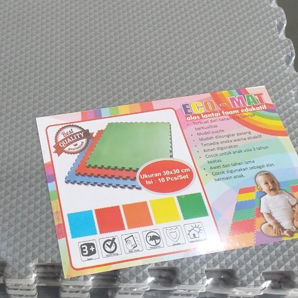 Matras Puzzle 30 x 30 Tbl 1 Cm isi 10 Pcs / Alas Lantai / Playmat / Tikar / Karpet